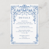グレースビクトリアン華美フローラブルー結婚の詳細 エンクロージャーカード (正面)