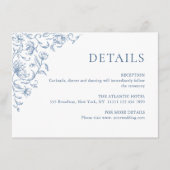 グレースビクトリアン華美フローラブルー結婚の詳細 エンクロージャーカード (正面)