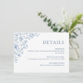 グレースビクトリアン華美フローラブルー結婚の詳細 エンクロージャーカード (スタンド正面)