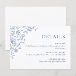 グレースビクトリアン華美フローラブルー結婚の詳細 エンクロージャーカード