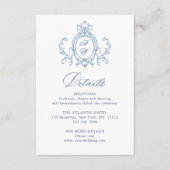 グレースビクトリアン華美フローラブルー結婚の詳細 エンクロージャーカード (正面)