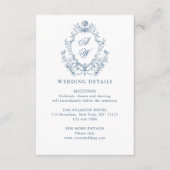 グレースビクトリアン華美フローラブルー結婚の詳細 エンクロージャーカード (正面)