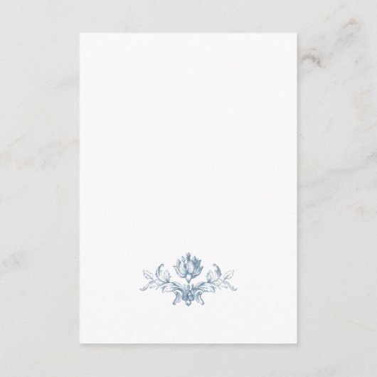 グレースビクトリアン華美フローラブルー結婚の詳細 エンクロージャーカード (裏面)