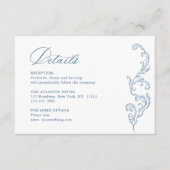 グレースビクトリアン華美フローラブルー結婚の詳細 エンクロージャーカード (正面)