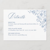 グレースビクトリアン華美フローラブルー結婚の詳細 エンクロージャーカード (正面)