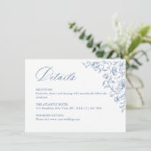 グレースビクトリアン華美フローラブルー結婚の詳細 エンクロージャーカード (スタンド正面)