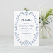 グレースビクトリアン華美フローラブルー結婚の詳細 エンクロージャーカード (スタンド正面)