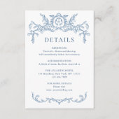 グレースビクトリアン華美フローラブルー結婚の詳細 エンクロージャーカード (正面)