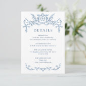 グレースビクトリアン華美フローラブルー結婚の詳細 エンクロージャーカード (スタンド正面)