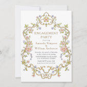 グレースビクトリアン華美フローラ婚約パーティ 招待状 (正面)