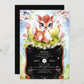 グレースフルウッドランドフェイン誕生日 招待状 (正面/裏面)