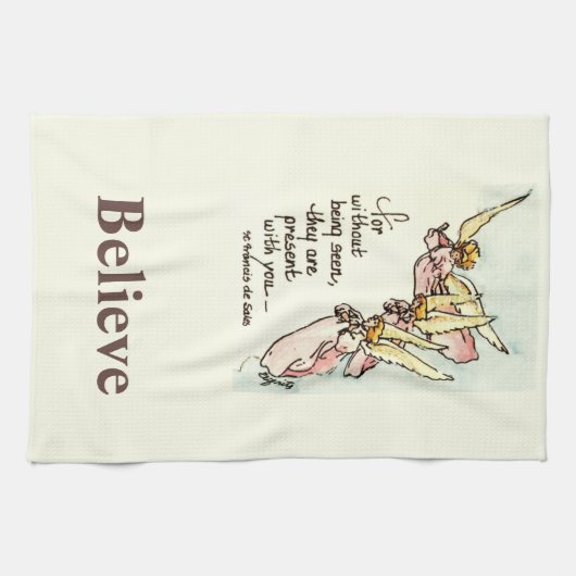 グレースフルエンジェルズブリング心地よいことわざ水彩 キッチンタオル (横)