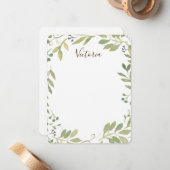 グレースフルグリーンフラットノートカード ノートカード (正面/裏面インサイチュ)