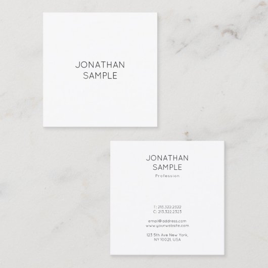 グレースフルミニマリストスクエアデザインラグジュアリー スクエア名刺 (正面/裏面)