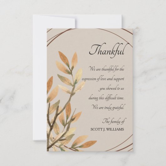 グレースフルリメンブランス悔やみや弔慰サンキューカード 招待状 (正面)