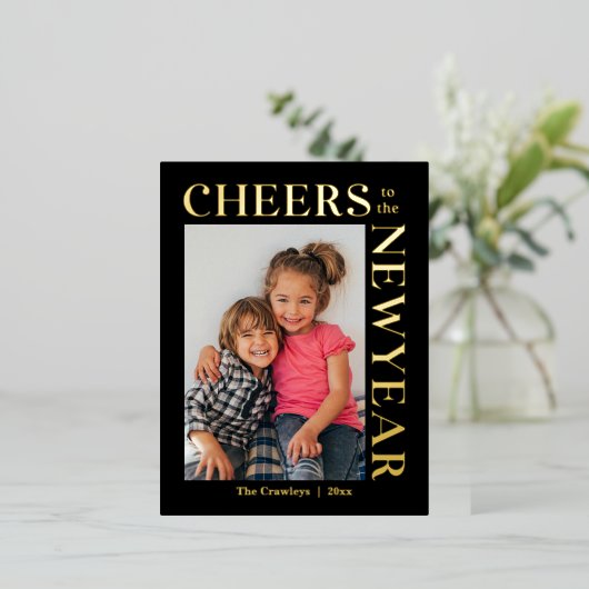 グレースフレームフォイル編集可能カラー年賀状 箔シーズンポストカード (立ち正面)