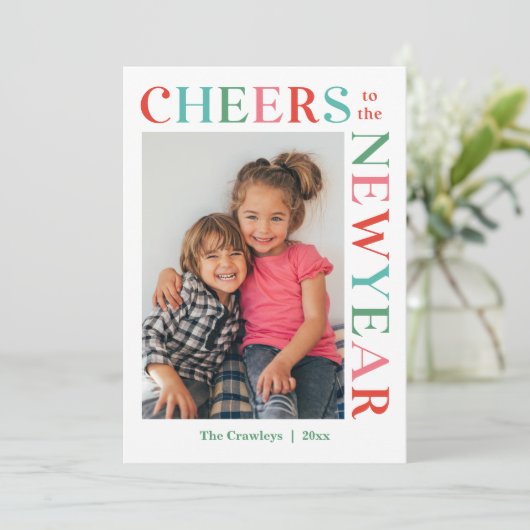 グレースフレーム編集可能カラーハッピーニューイヤーカード シーズンカード (スタンド正面)