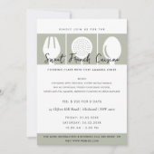 グレースプーンフォーク料理教室招待状テンプレート 招待状 (正面)