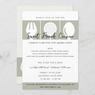 グレースプーンフォーク料理教室招待状テンプレート 招待状
