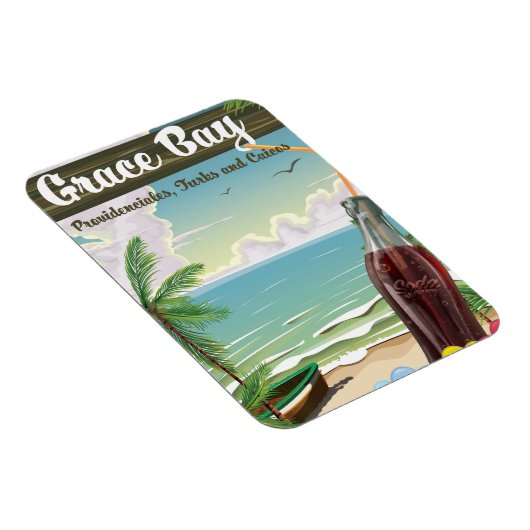 グレースベイ、プロビデンス諸島、タークス、カイコス旅行 マグネット (右側)