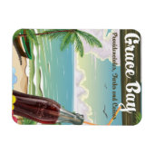 グレースベイ、プロビデンス諸島、タークス、カイコス旅行 マグネット (横)