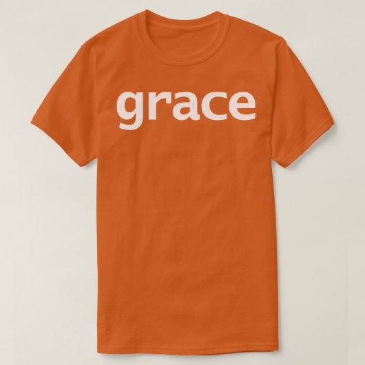 グレースミニマルタイポグラフィホワイト文字 Tシャツ (デザイン正面)