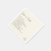 グレースモダンアイボリー結婚ズ スタンダードカクテルナプキン (角)