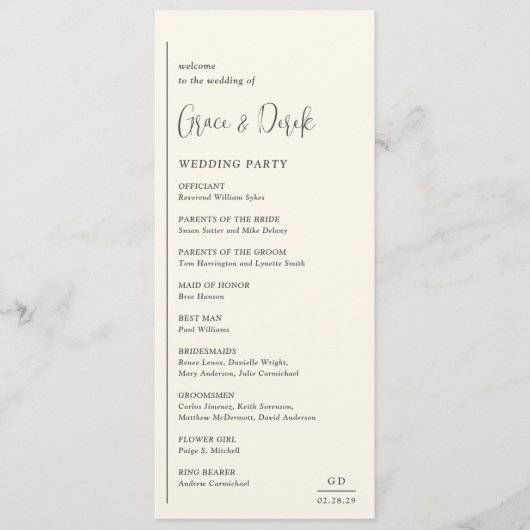 グレースモダンアイボリー結婚ズ プログラム (正面)