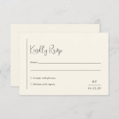 グレースモダンアイボリー結婚ズ 出欠カード (正面/裏面)
