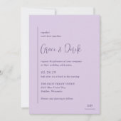 グレースモダン薄紫結婚ズ 招待状 (正面)