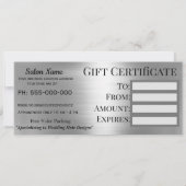 グレースモンローダブルシザーズギフト券 案内状 (裏面)