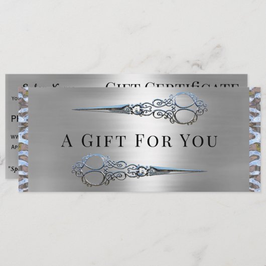 グレースモンローダブルシザーズギフト券 案内状 (正面/裏面)