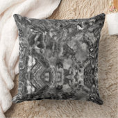 グレースモーキークォーツ、白黒グレーパターン クッション (ブランケット)