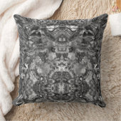 グレースモーキークォーツ、白黒グレーパターン クッション (ブランケット)