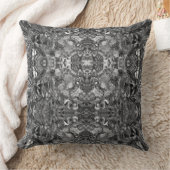 グレースモーキークォーツ、白黒グレーパターン クッション (ブランケット)