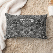 グレースモーキークォーツ、白黒グレーパターン ランバークッション (ブランケット)