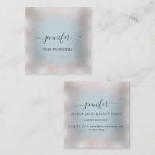 グレースモーキーブルーバラストライププロフェッショナルメイクアップ スクエア名刺 (正面/裏面)