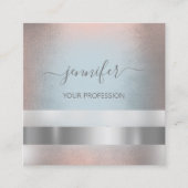 グレースモーキーブルーバラストライププロフェッショナル スクエア名刺 (正面)