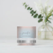 グレースモーキーブルーバラストライププロフェッショナル スクエア名刺 (スタンド正面)