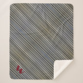 グレースモーキーモノクロ対角ストライプモノグラム シェルパブランケット (正面)