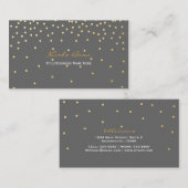 グレースモールゴールドフォイル紙吹雪ドットビジネスカード 名刺 (正面/裏面)