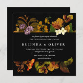 グレースヴィンテージダークスクエア結婚式招待状 招待状 (正面/裏面)