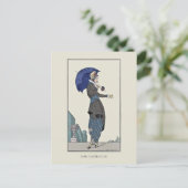 グレースーツパラソルヴィンテージフランスのファッション ポストカード (スタンド正面)