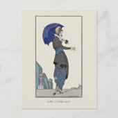 グレースーツパラソルヴィンテージフランスのファッション ポストカード (正面)