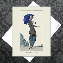 グレースーツパラソルヴィンテージフランスのファッション ポストカード