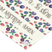 グレース前食事ラテン祈りの言葉プラムストロベリー ショートテーブルランナー (コーナー)