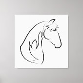 グレース威厳のある – ミニマリスト馬のラインアート キャンバスプリント (正面)
