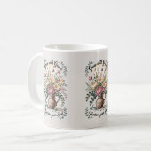 グレース花模様付き花瓶 コーヒーマグカップ (正面左)
