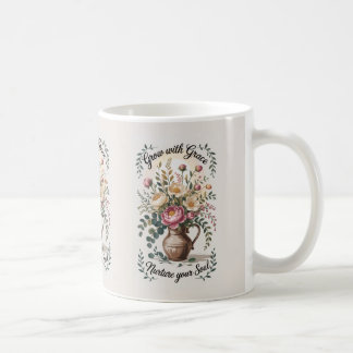 グレース花模様付き花瓶 コーヒーマグカップ
