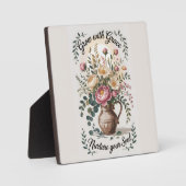 グレース花模様付き花瓶 フォトプラーク (正面)